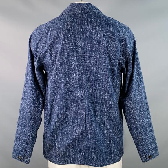 POST O'ALLS Size XL Navy Grey Marbled Cotton Shirt Jacket - Picture 4 of 9